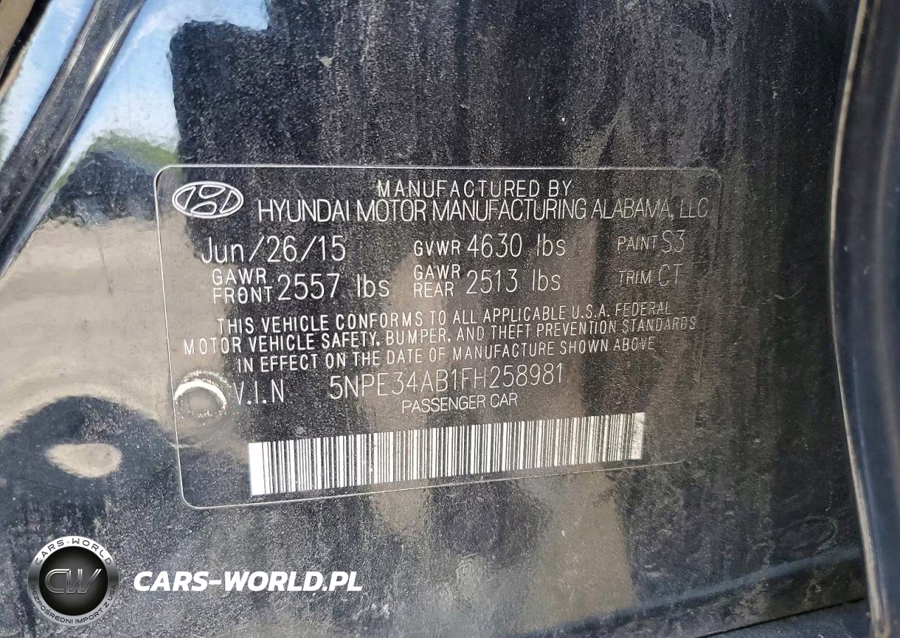 2015 Hyundai Sonata Limited 2.0T VIN:5NPE34AB1FH258981 - 12