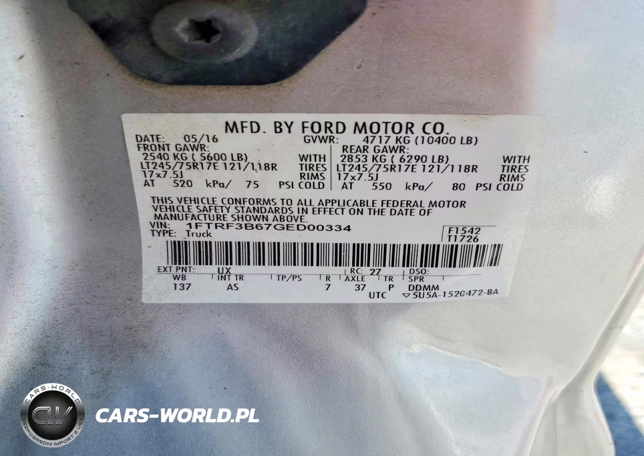 2016 Ford F350 Super Duty VIN:1FTRF3B67GED00334 - 12