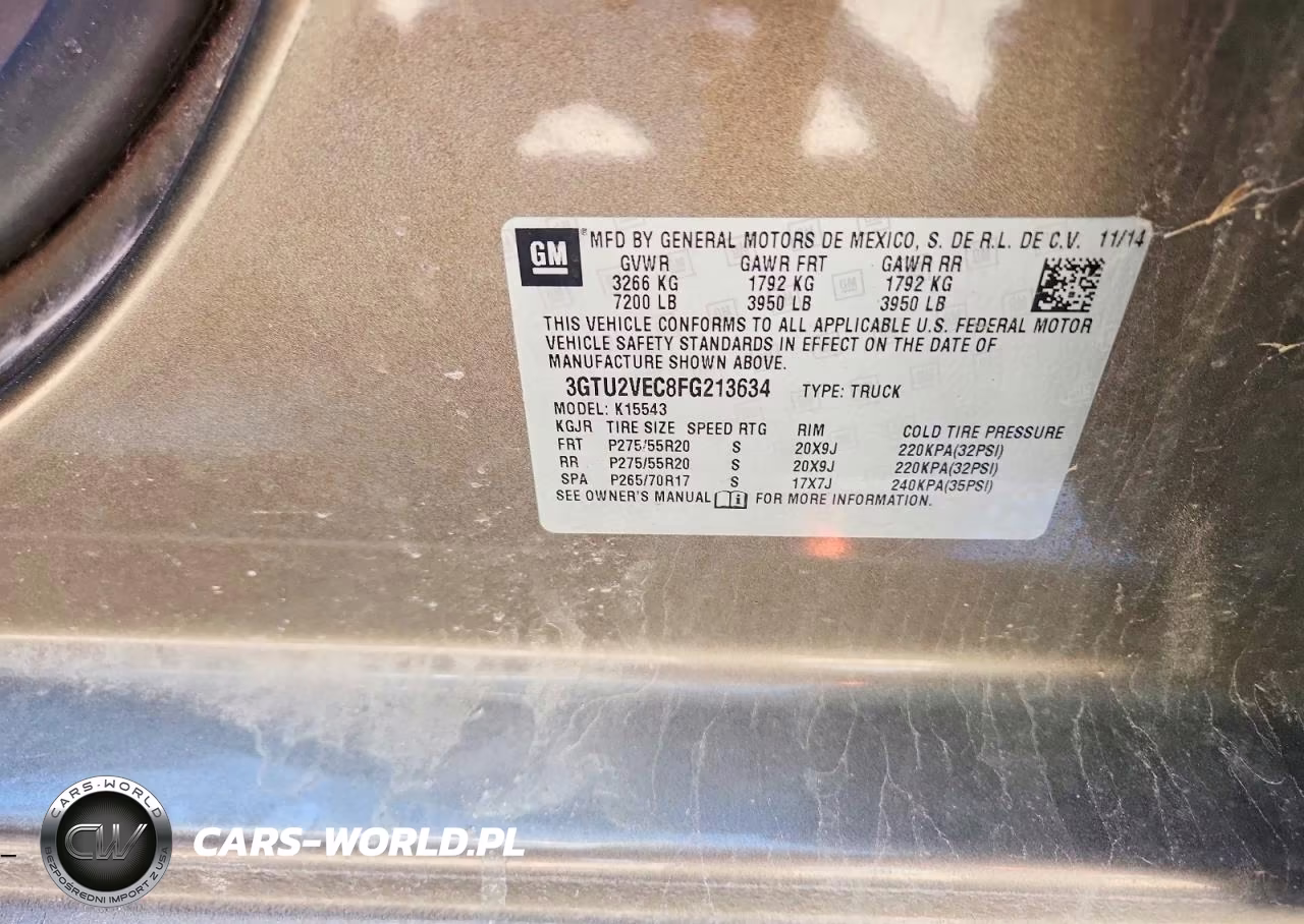 2015 GMC Sierra K1500 Slt VIN:3GTU2VEC8FG213634 - 12