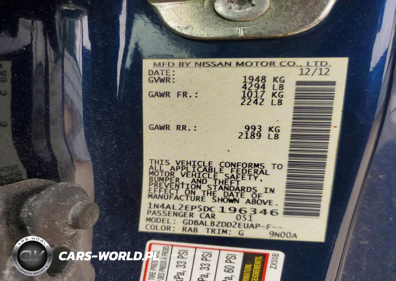 2013 Nissan Altima S VIN:1N4AL2EP5DC196346 - 12