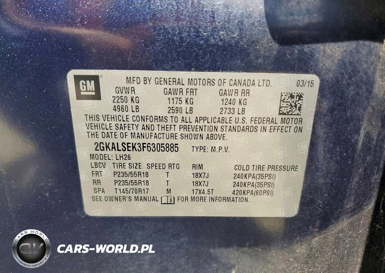 2015 GMC Terrain Slt VIN:2GKALSEK3F6305885 - 13