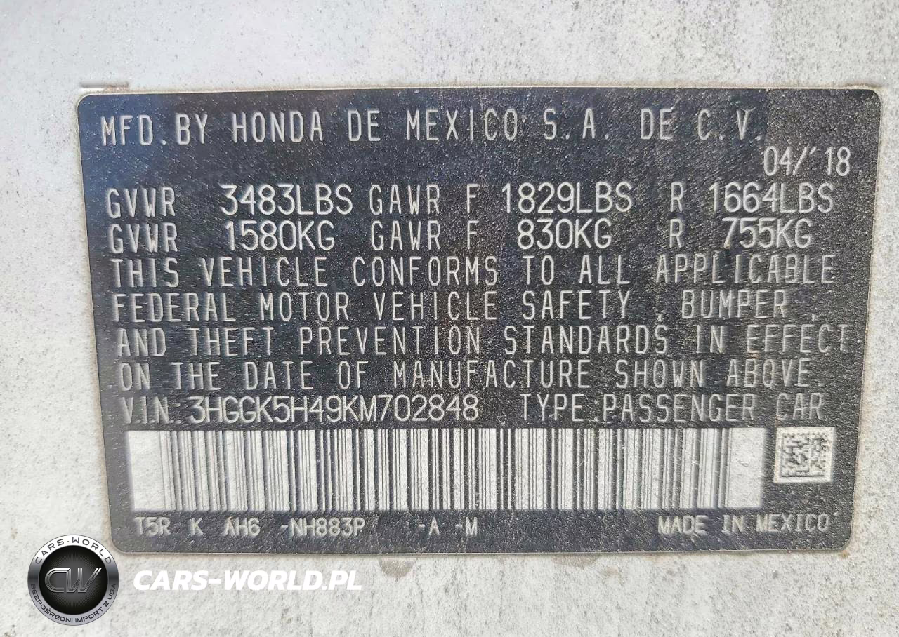 2019 Honda Fit Lx VIN:3HGGK5H49KM702848 - 14