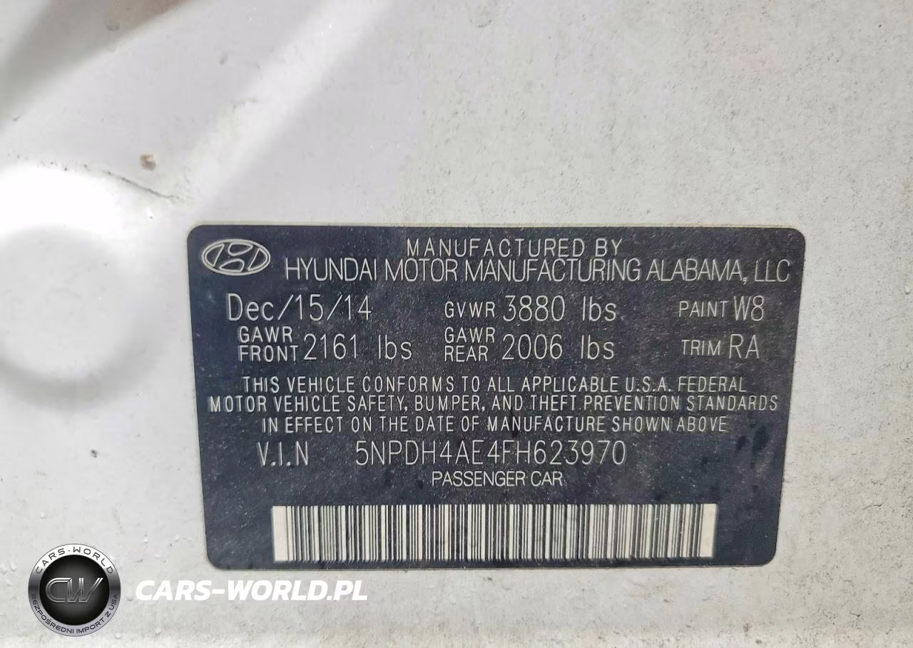 2015 Hyundai Elantra Se VIN:5NPDH4AE4FH623970 - 12