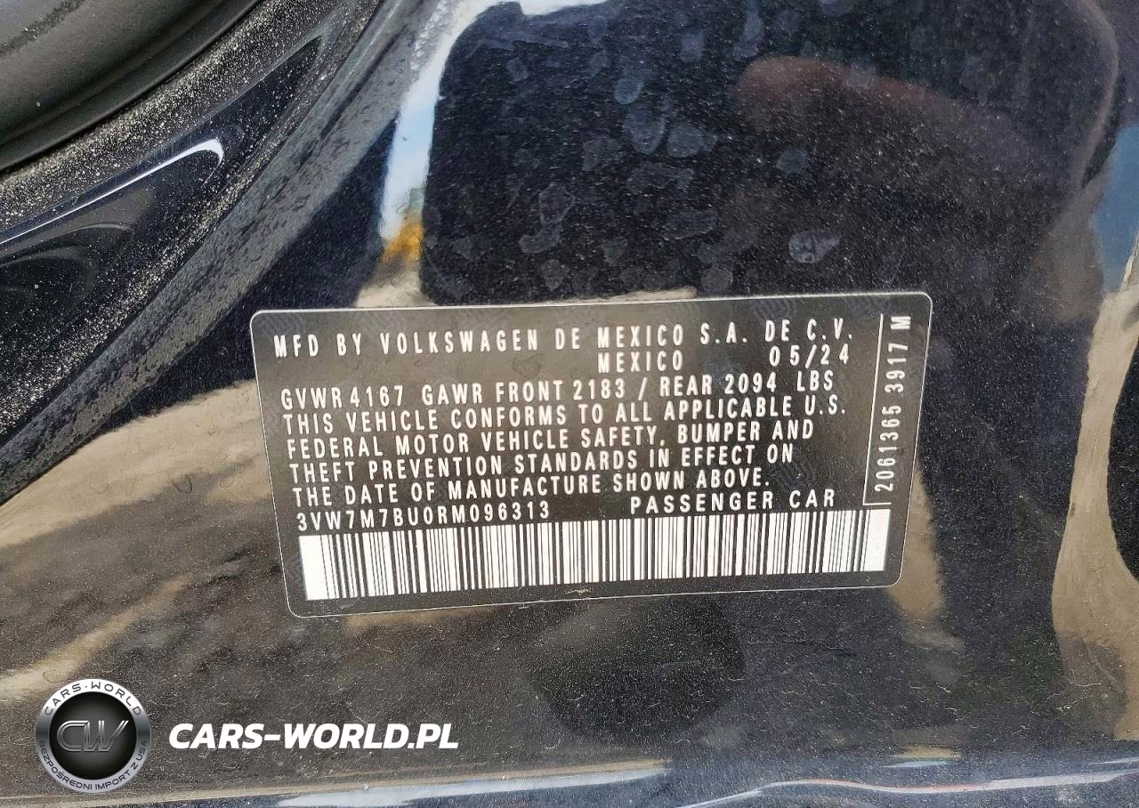 2024 Volkswagen Jetta Se VIN:3VW7M7BU0RM096313 - 12