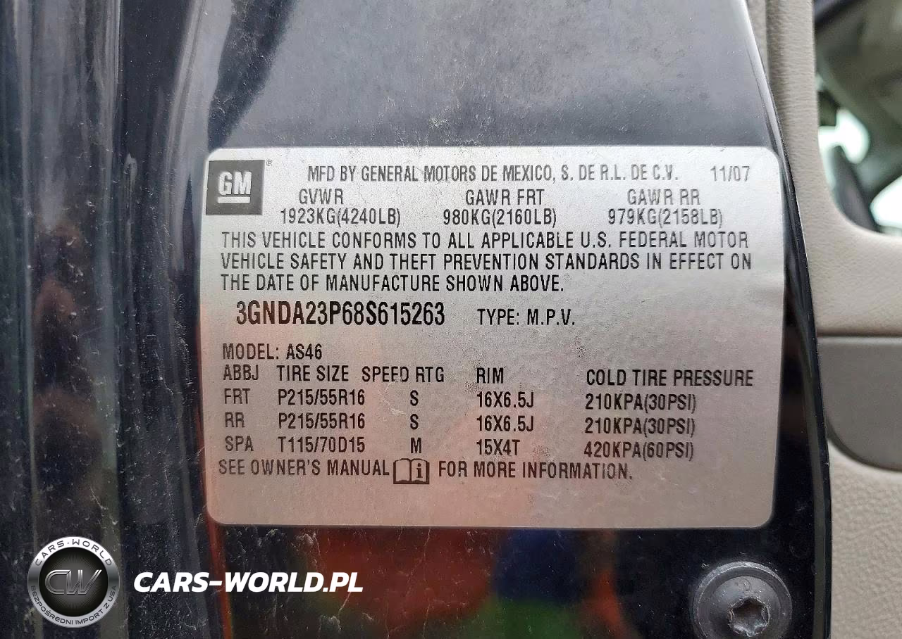 2008 Chevrolet Hhr Lt VIN:3GNDA23P68S615263 - 13