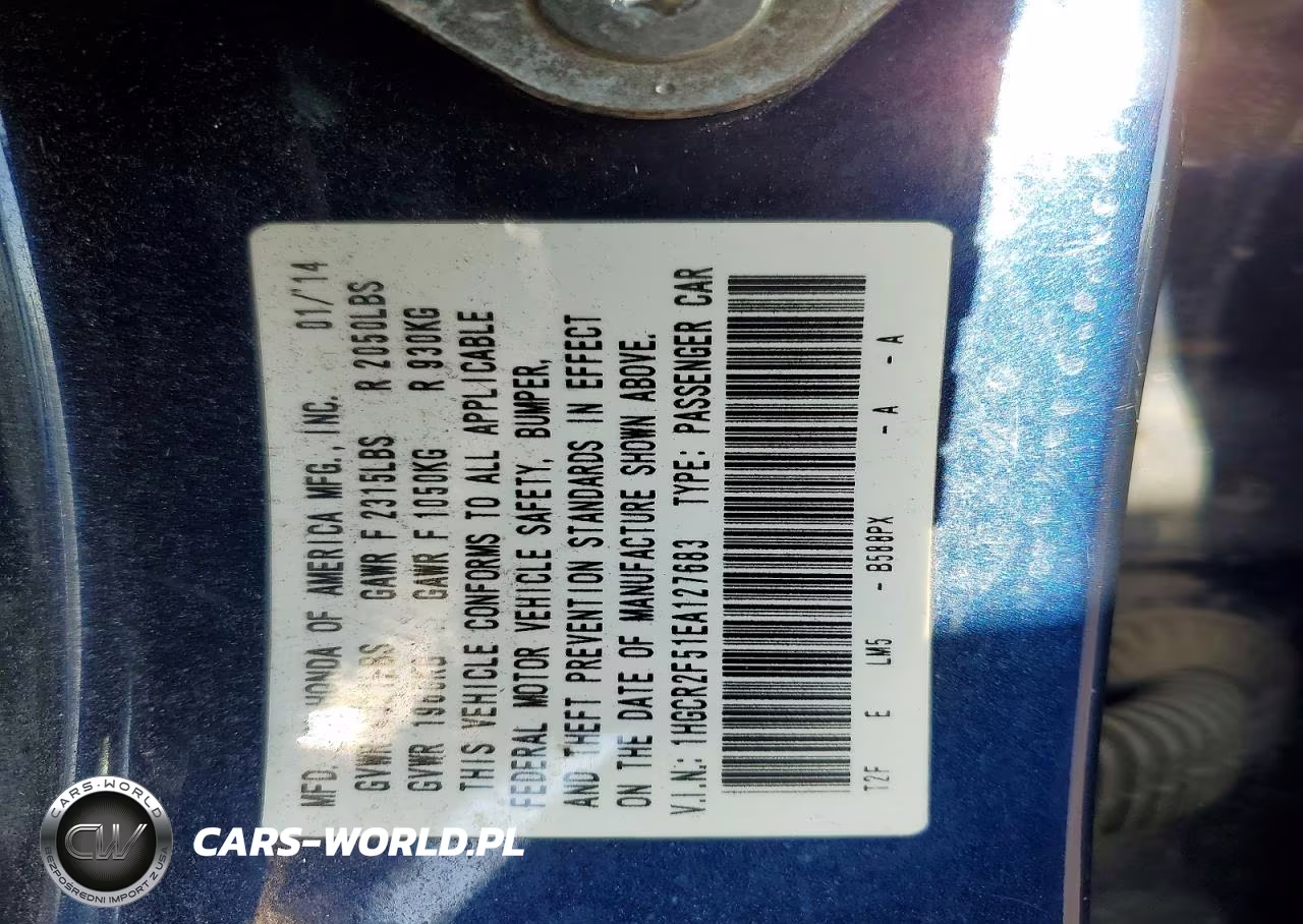 2014 Honda Accord Sport VIN:1HGCR2F51EA127683 - 12