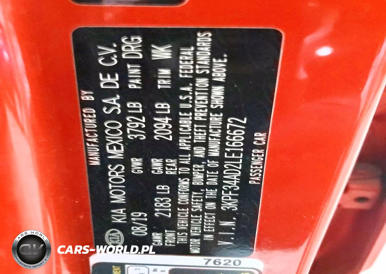 2020 Kia Forte Gt Line VIN:3KPF34AD2LE166672 - 12