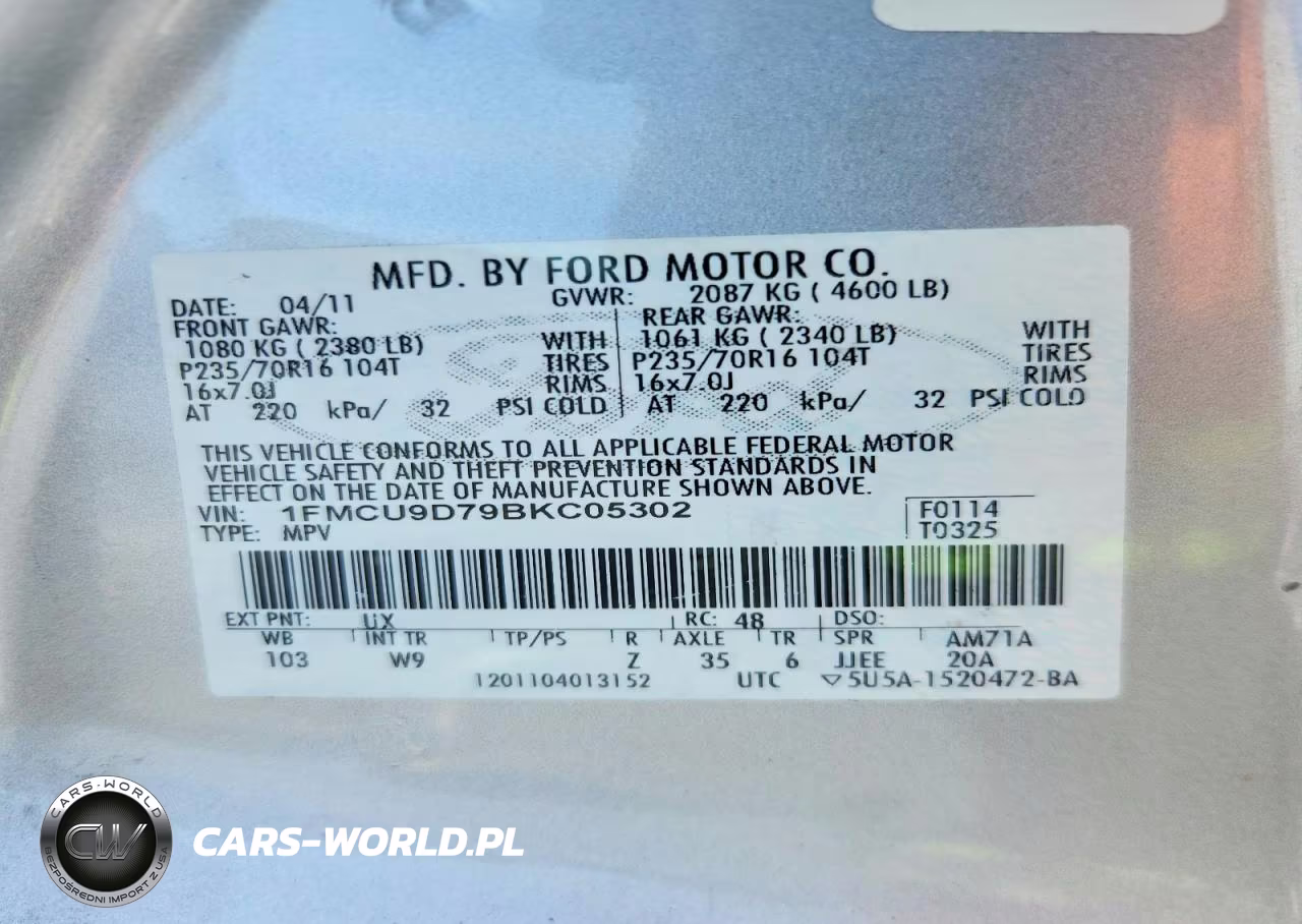 2011 Ford Escape Xlt VIN:1FMCU9D79BKC05302 - 13