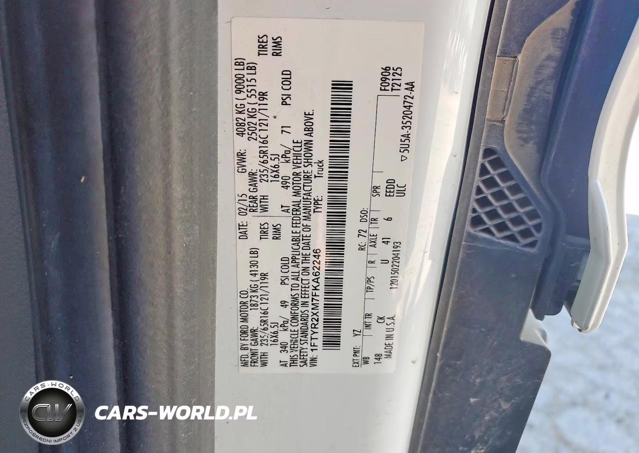 2015 Ford Transit T-250 VIN:1FTYR2XM7FKA62246 - 13