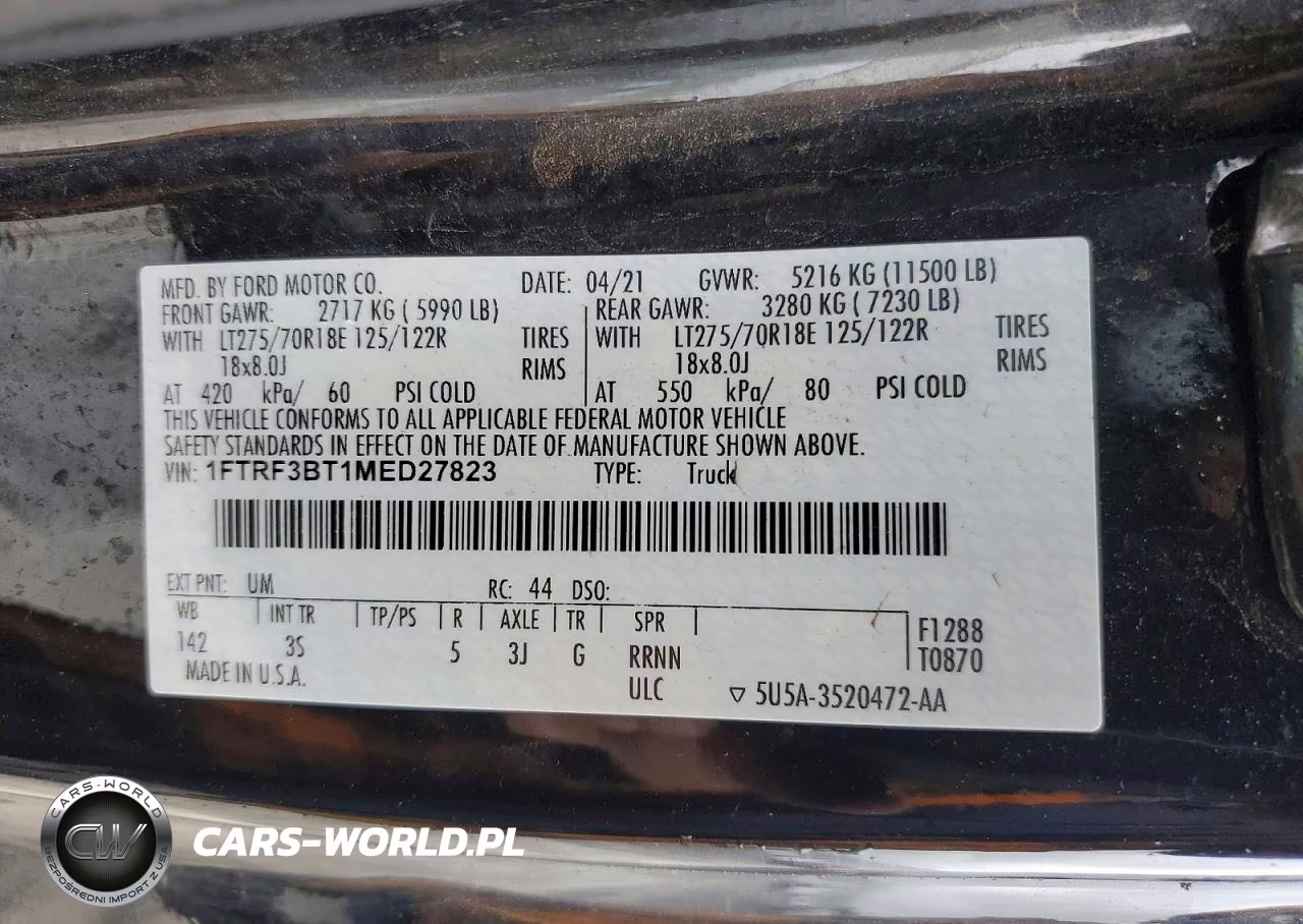2021 Ford F350 Super Duty VIN:1FTRF3BT1MED27823 - 12