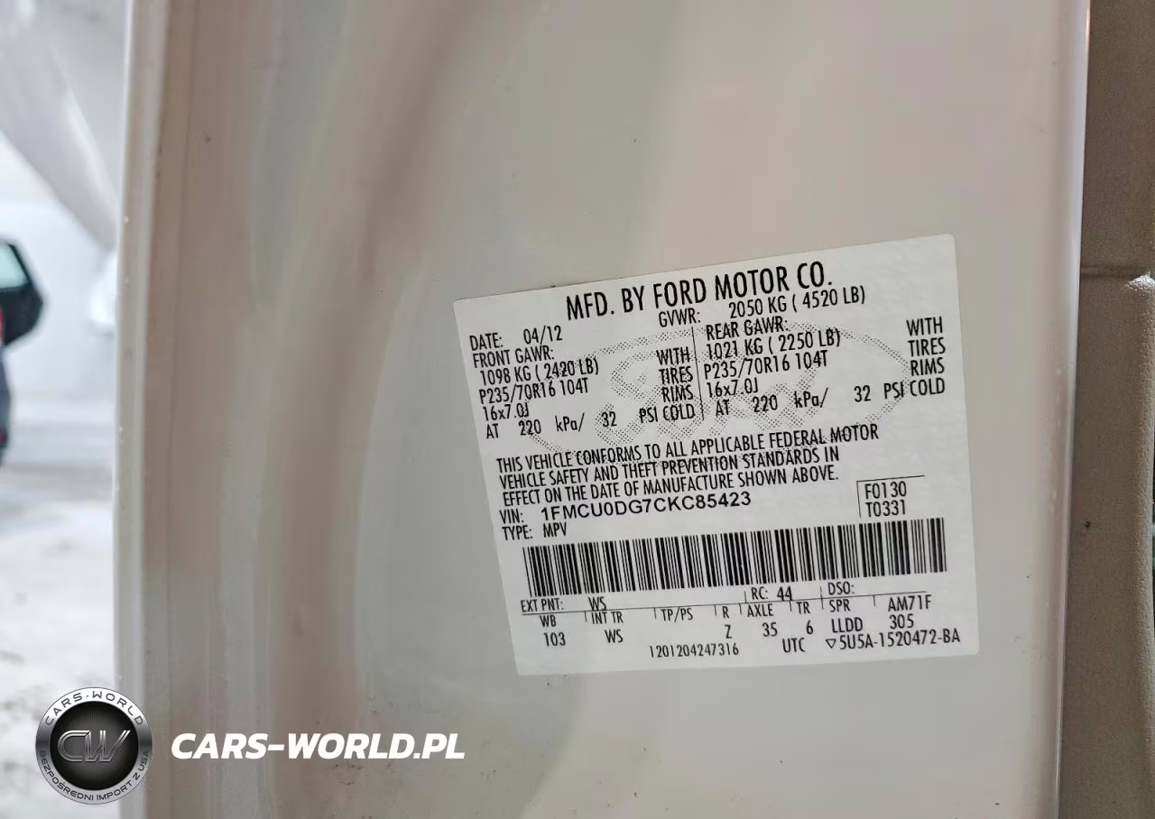 2012 Ford Escape Xlt VIN:1FMCU0DG7CKC85423 - 13