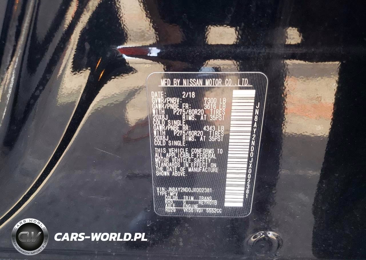 2018 Nissan Armada Sl VIN:JN8AY2ND0JX002381 - 13