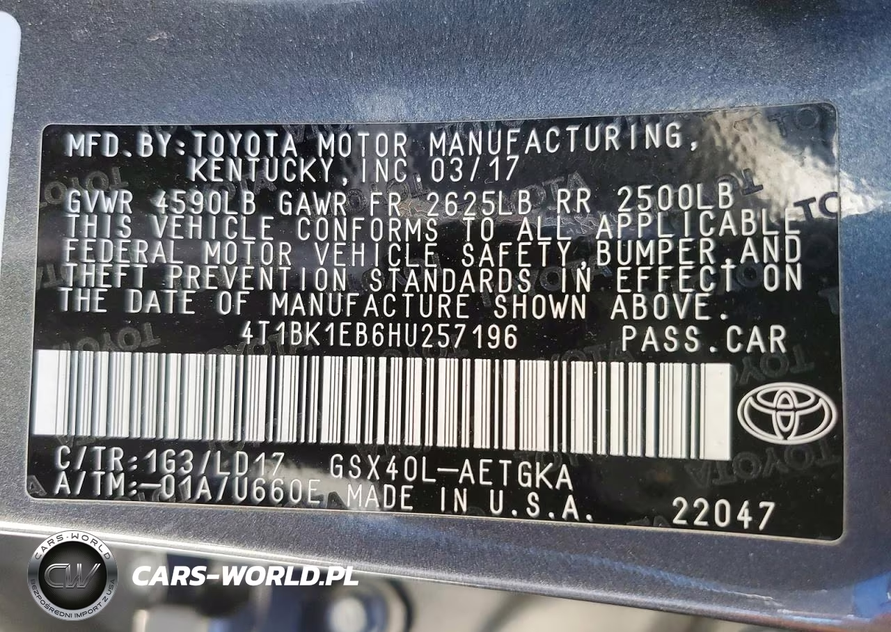 2017 Toyota Avalon Xle VIN:4T1BK1EB6HU257196 - 12