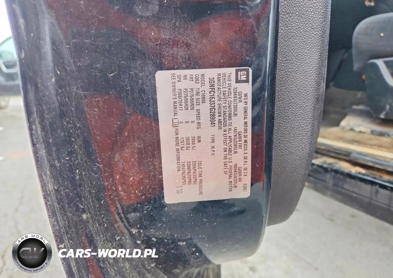 2007 Chevrolet Suburban C1500 VIN:3GNFC16J37G289041 - 13