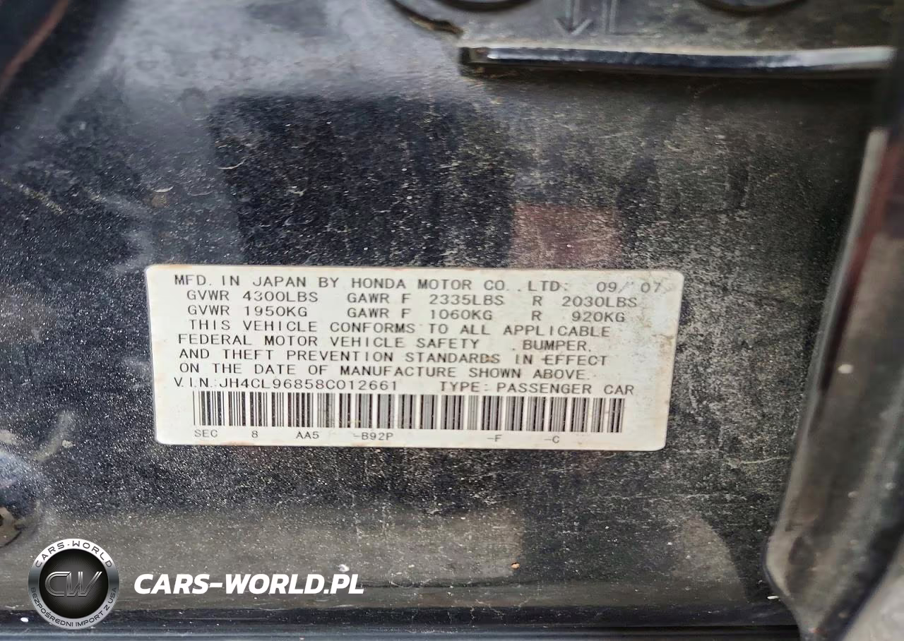 2008 Acura Tsx VIN:JH4CL96858C012661 - 12