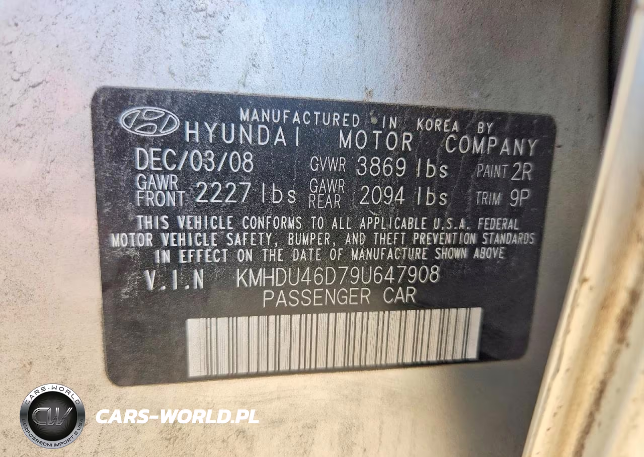 2009 Hyundai Elantra Se VIN:KMHDU46D79U647908 - 13