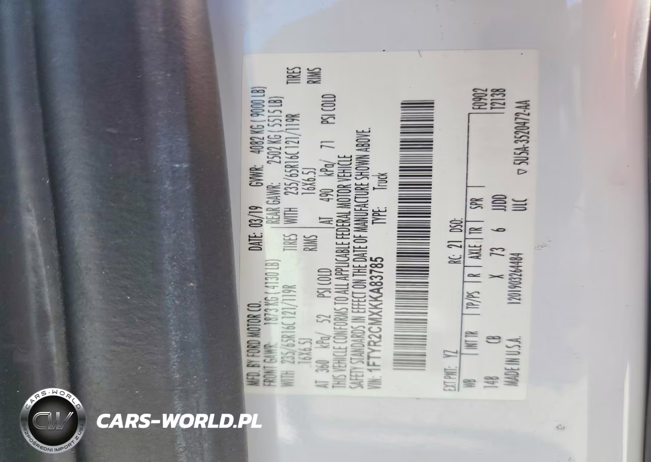 2019 Ford Transit T-250 VIN:1FTYR2CMXKKA83785 - 14