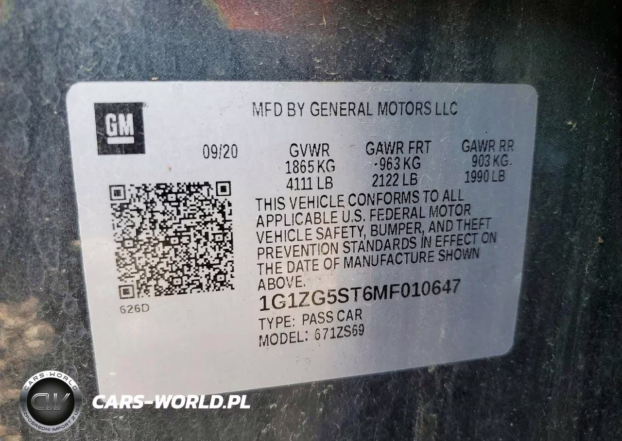 2021 Chevrolet Malibu Rs VIN:1G1ZG5ST6MF010647 - 12
