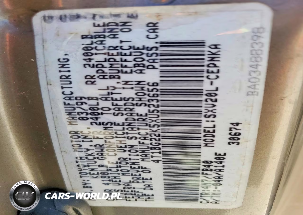 1999 Toyota Camry Le VIN:4T1BG22K5XU523656 - 12