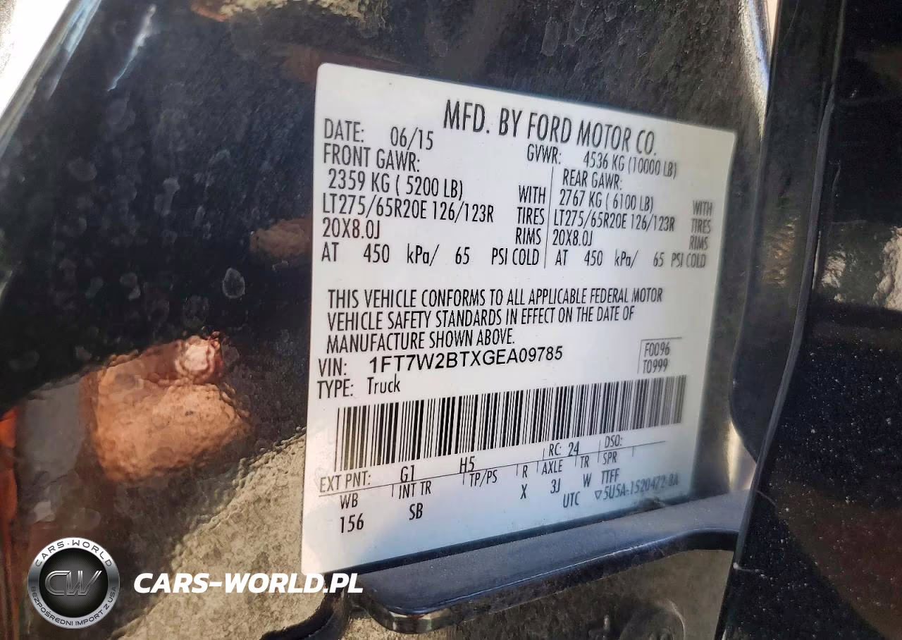 2016 Ford F250 Super Duty VIN:1FT7W2BTXGEA09785 - 12