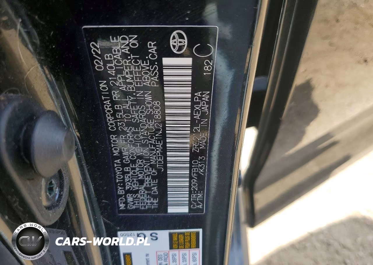 2022 Toyota Corolla Le VIN:JTDEPMAE1NJ218808 - 12