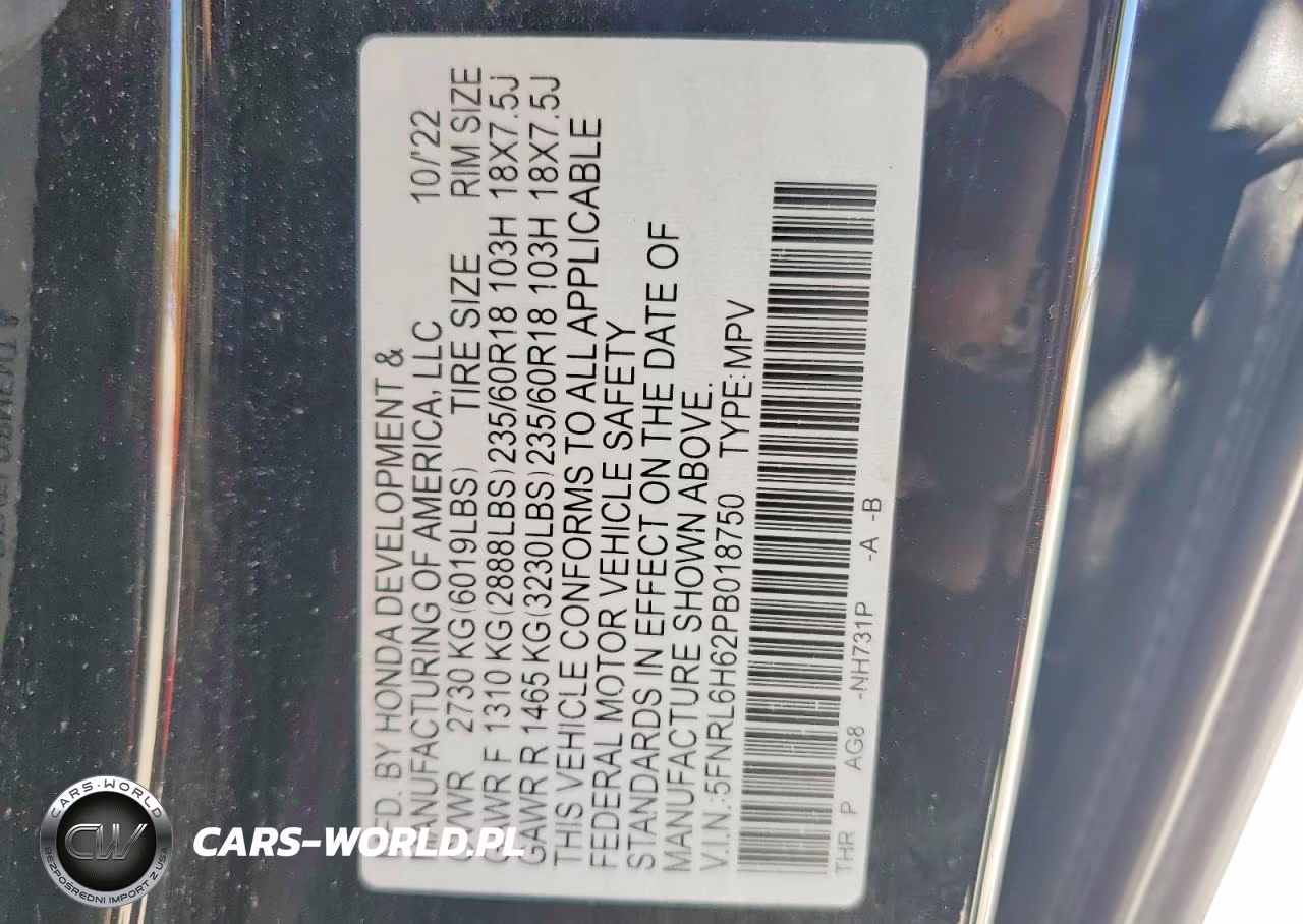 2023 Honda Odyssey VIN:5FNRL6H62PB018750 - 14