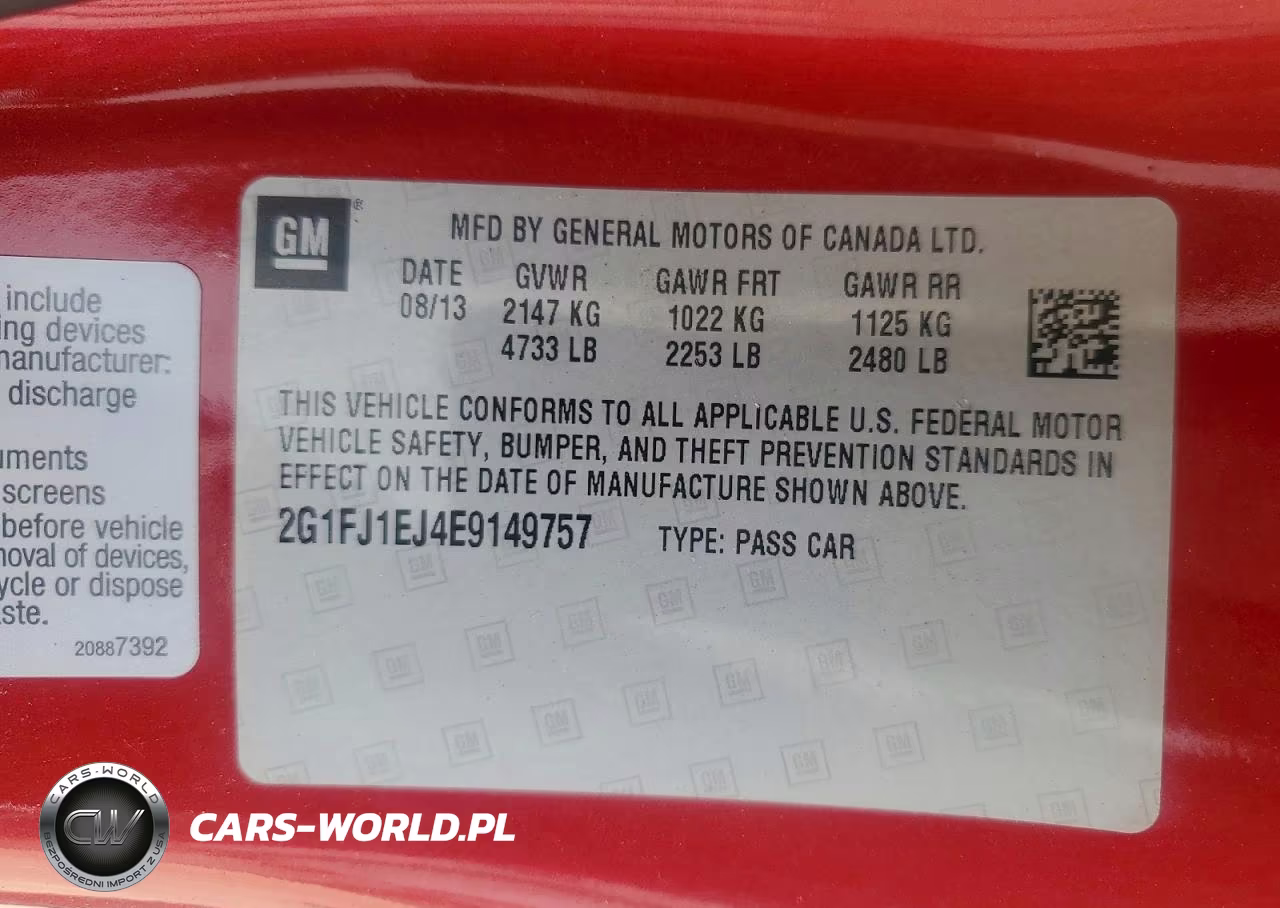 2014 Chevrolet Camaro Ss VIN:2G1FJ1EJ4E9149757 - 12