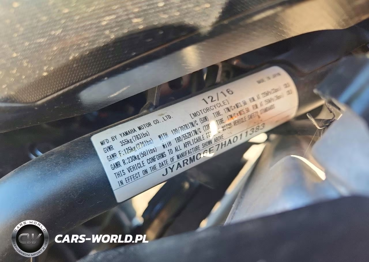 2017 Yamaha Fz07 VIN:JYARM06E7HA011383 - 9