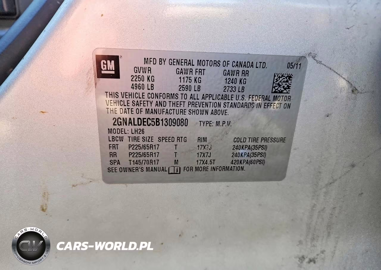 2011 Chevrolet Equinox Lt VIN:2GNALDEC5B1309080 - 13