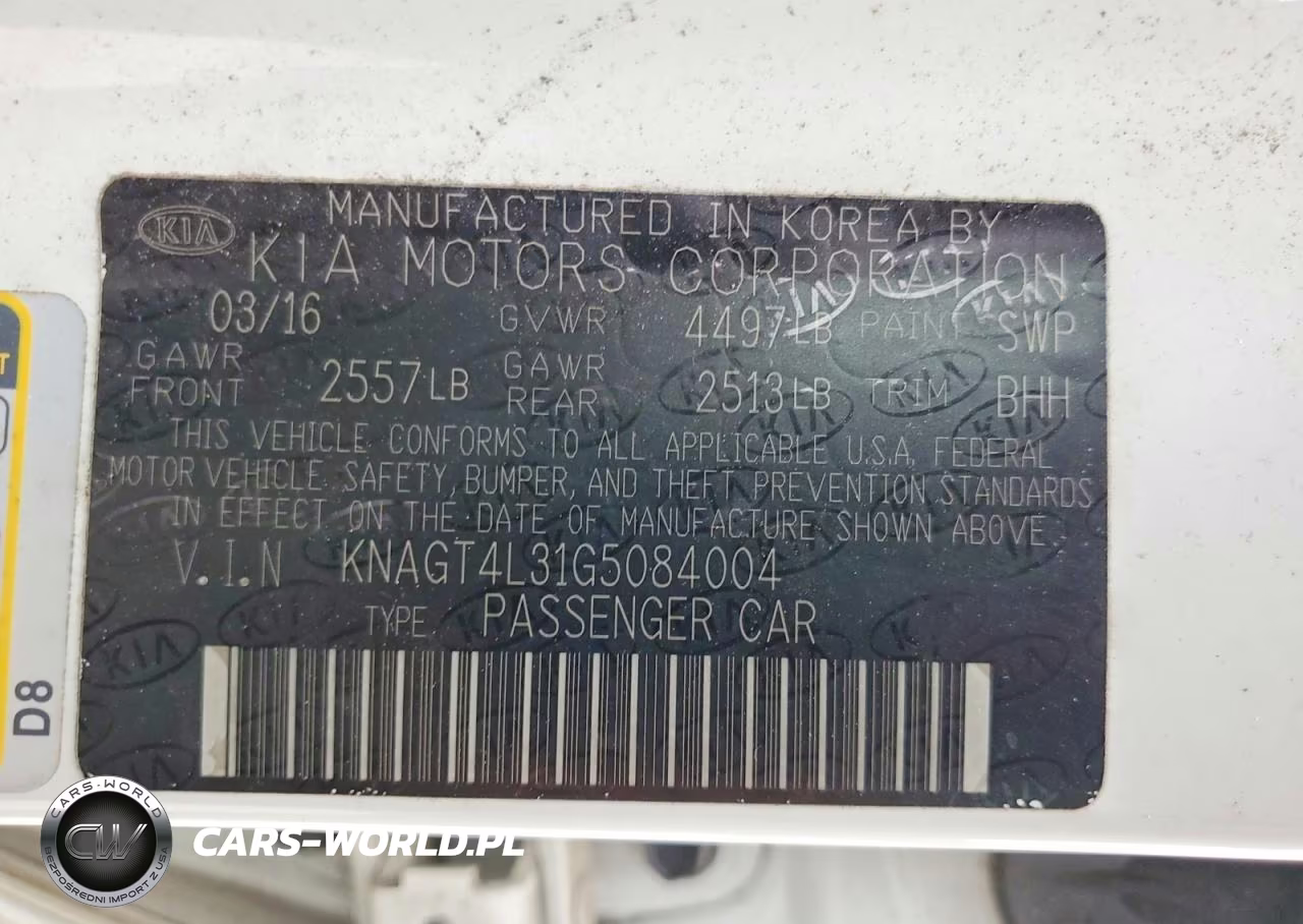2016 Kia Optima Lx VIN:KNAGT4L31G5084004 - 12