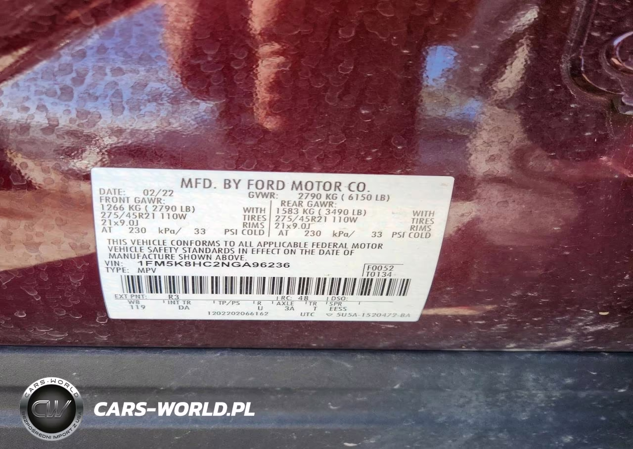 2022 Ford Explorer Platinum VIN:1FM5K8HC2NGA96236 - 13