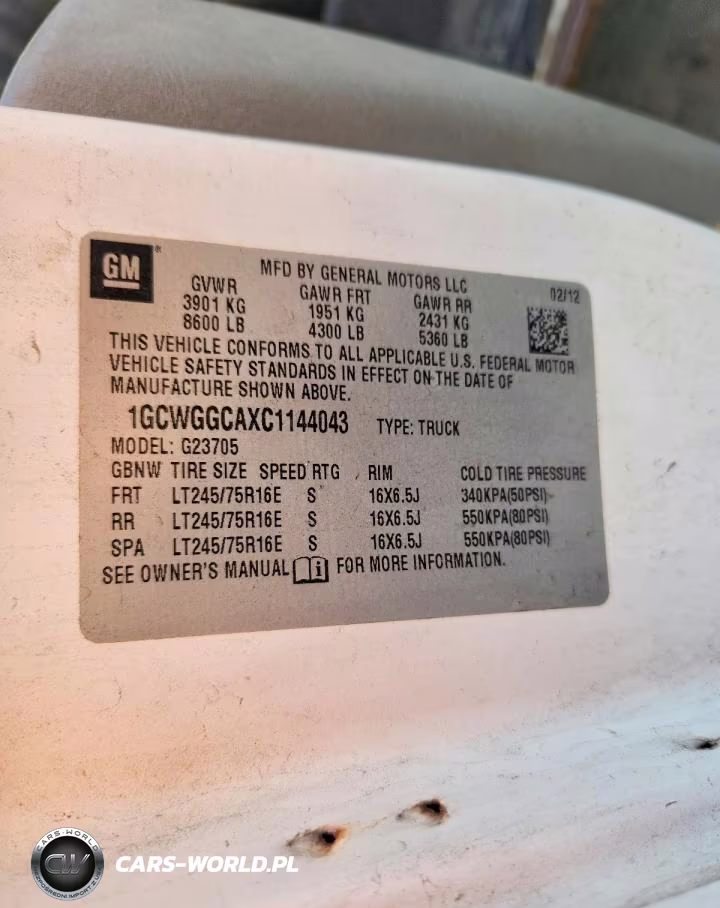 2012 Chev Express G2500 VIN:1GCWGGCAXC1144043 - 13