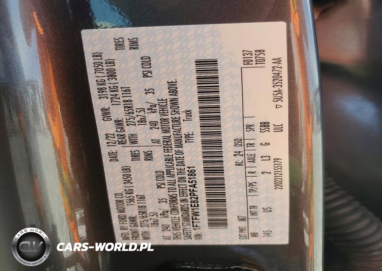 2023 Ford F150 Supercrew VIN:1FTFW1E82PFA51861 - 13
