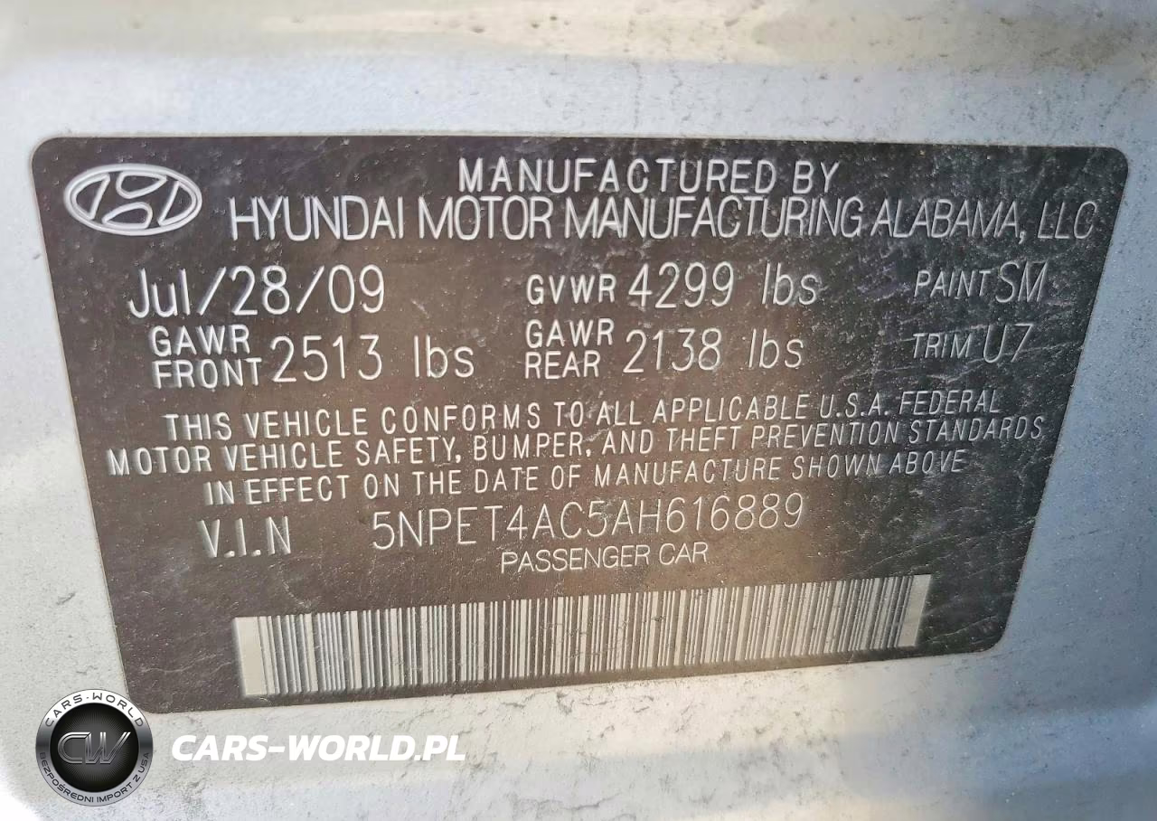 2010 Hyundai Sonata Gls VIN:5NPET4AC5AH616889 - 12