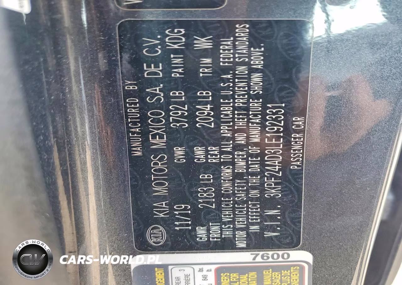 2020 Kia Forte Fe VIN:3KPF24AD3LE192331 - 12
