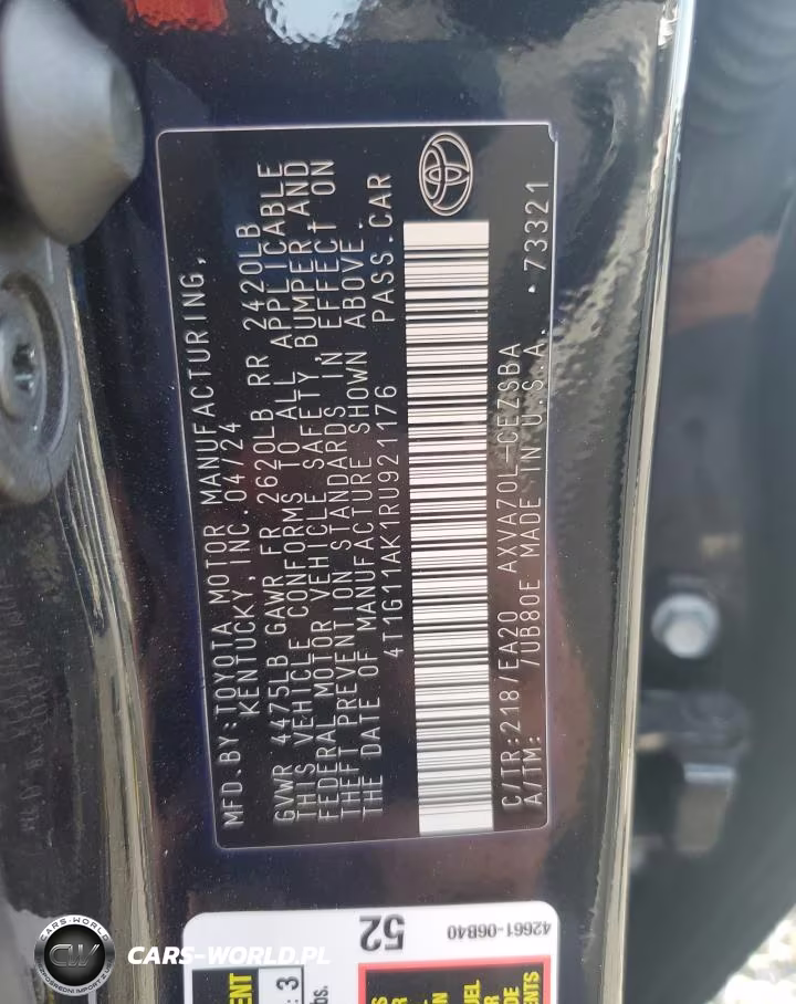 2024 Toyota Camry Se VIN:4T1G11AK1RU921176 - 13