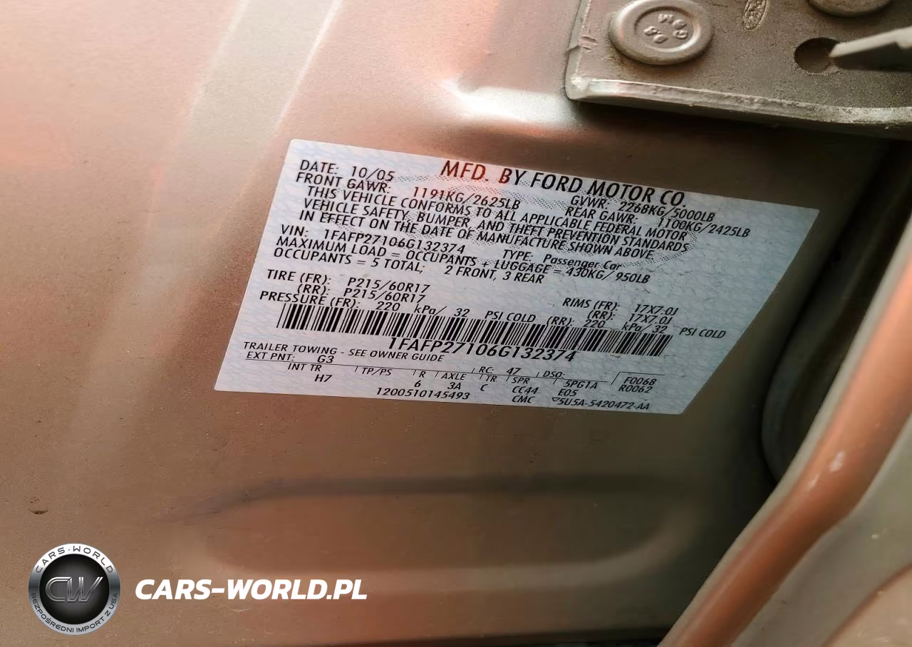 2006 Ford Five Hundred Sel VIN:1FAFP27106G132374 - 12