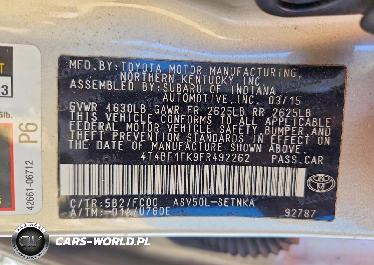 2015 Toyota Camry Le VIN:4T4BF1FK9FR492262 - 13