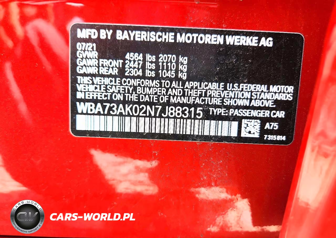2022 BMW 228Xi VIN:WBA73AK02N7J88315 - 12