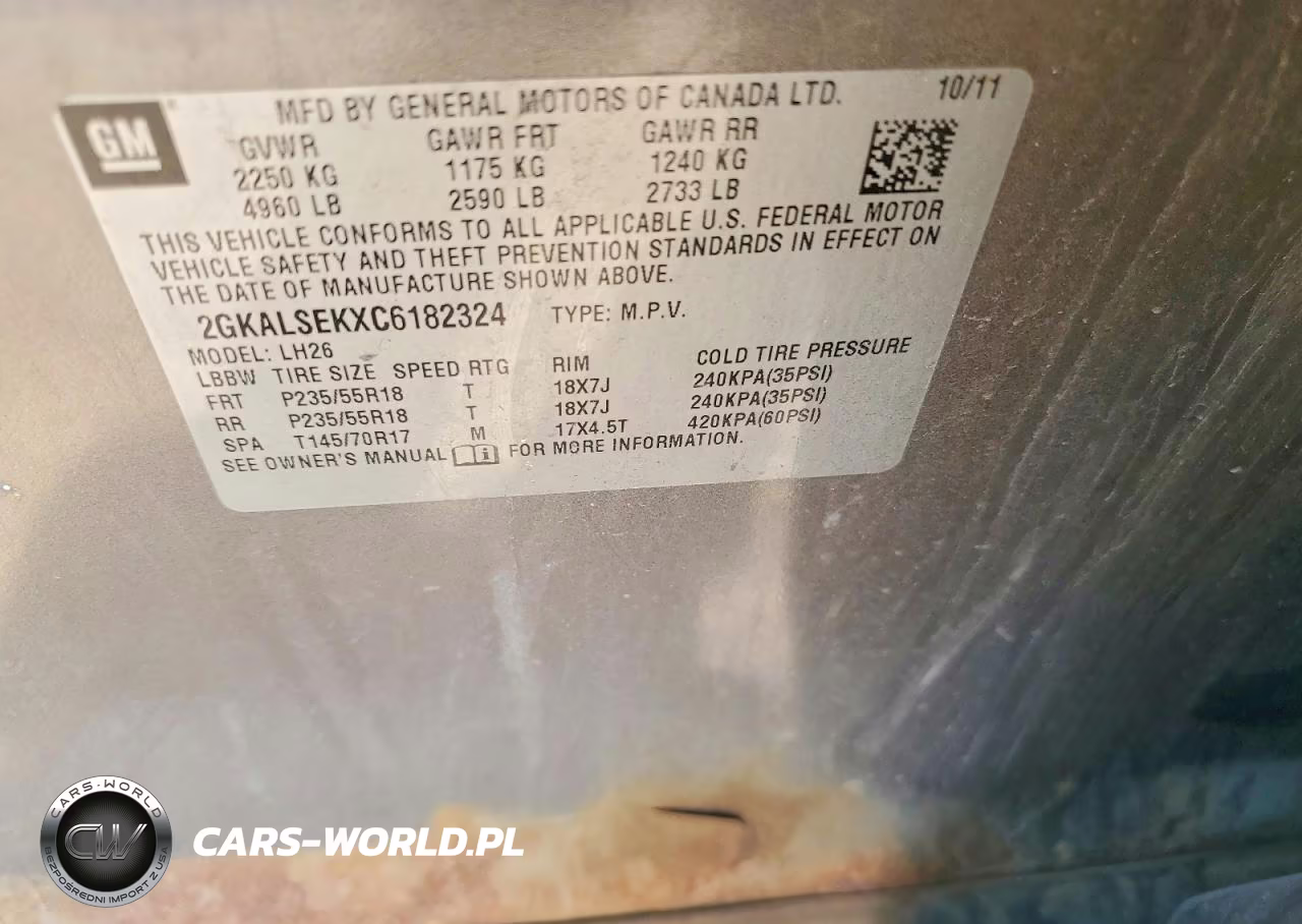 2012 GMC Terrain Sle VIN:2GKALSEKXC6182324 - 13