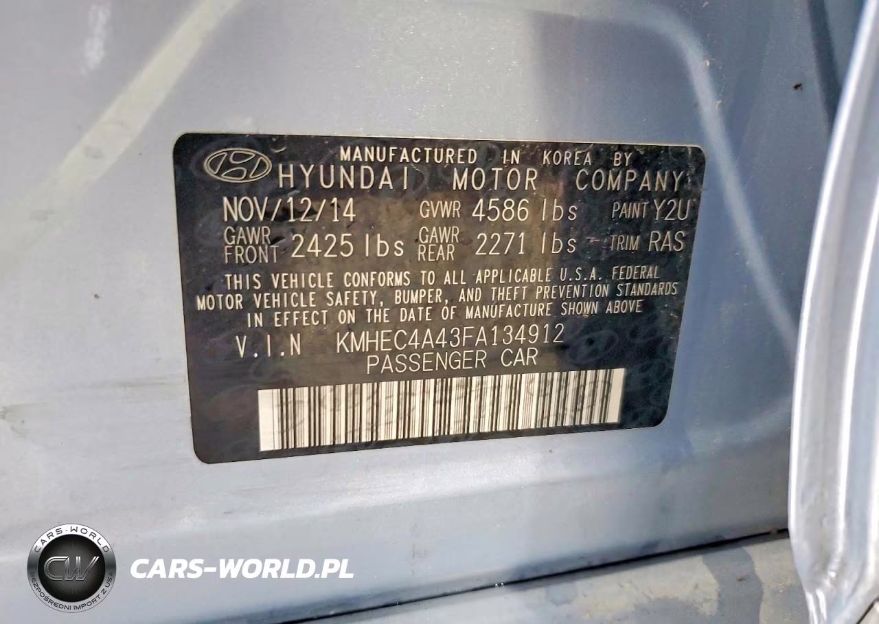 2015 Hyundai Sonata Hybrid Base VIN:KMHEC4A43FA134912 - 12