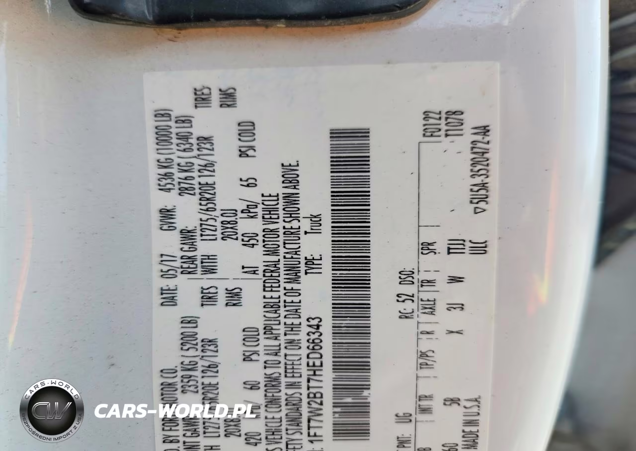 2017 Ford F250 Super Duty VIN:1FT7W2BT7HED66343 - 12