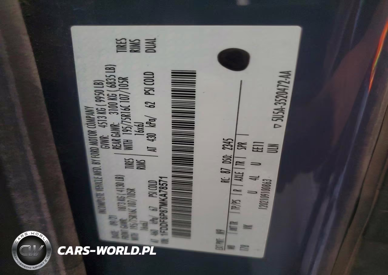 2021 Ford Transit Delivery Truck VIN:1FDDF6P87MKA78571 - 13