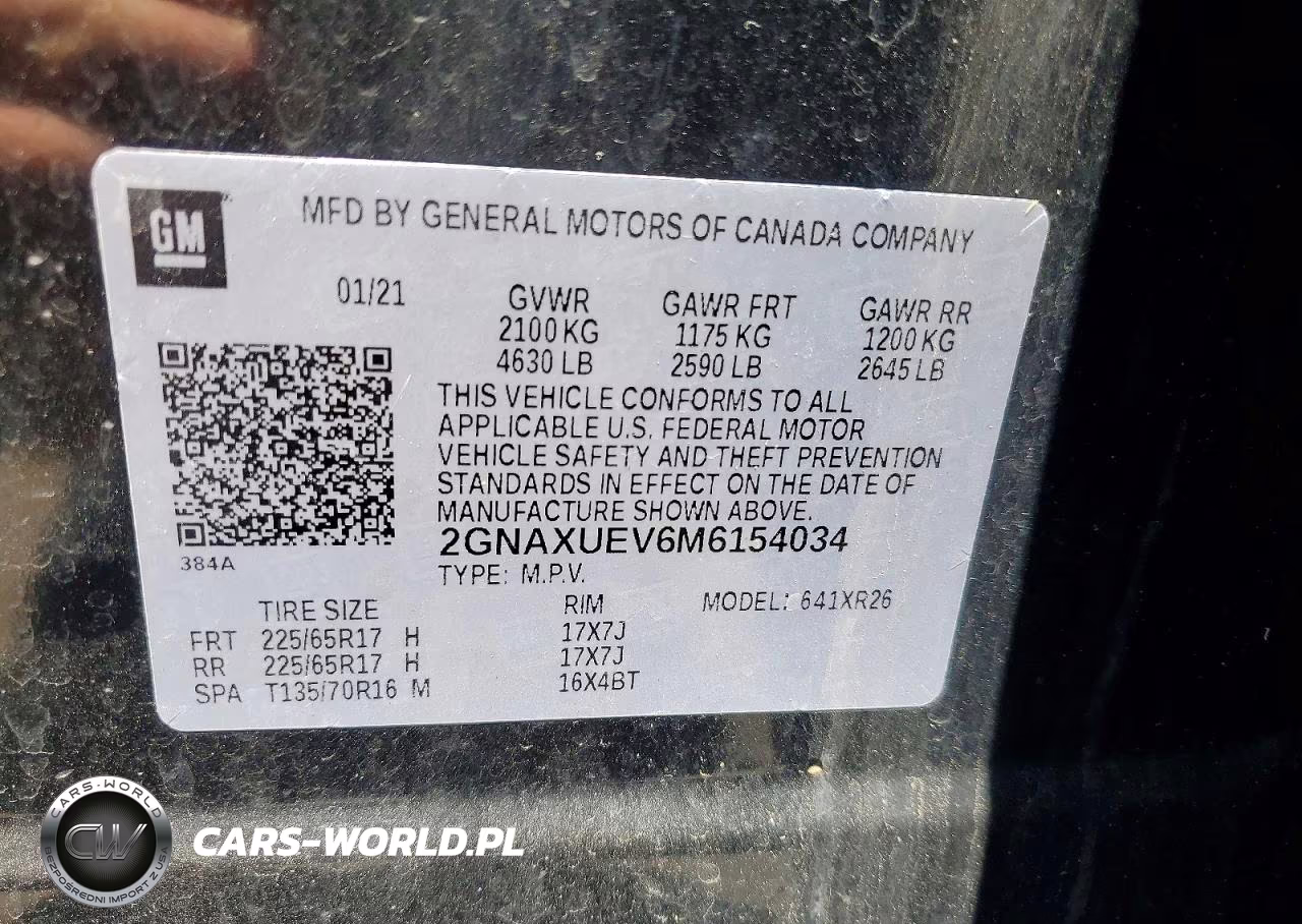 2021 Chevrolet Equinox Lt (1Lt) VIN:2GNAXUEV6M6154034 - 13