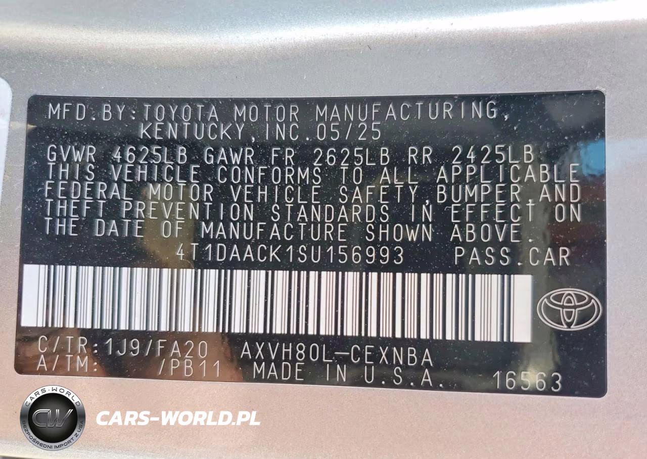 2025 Toyota Camry Le VIN:4T1DAACK1SU156993 - 13