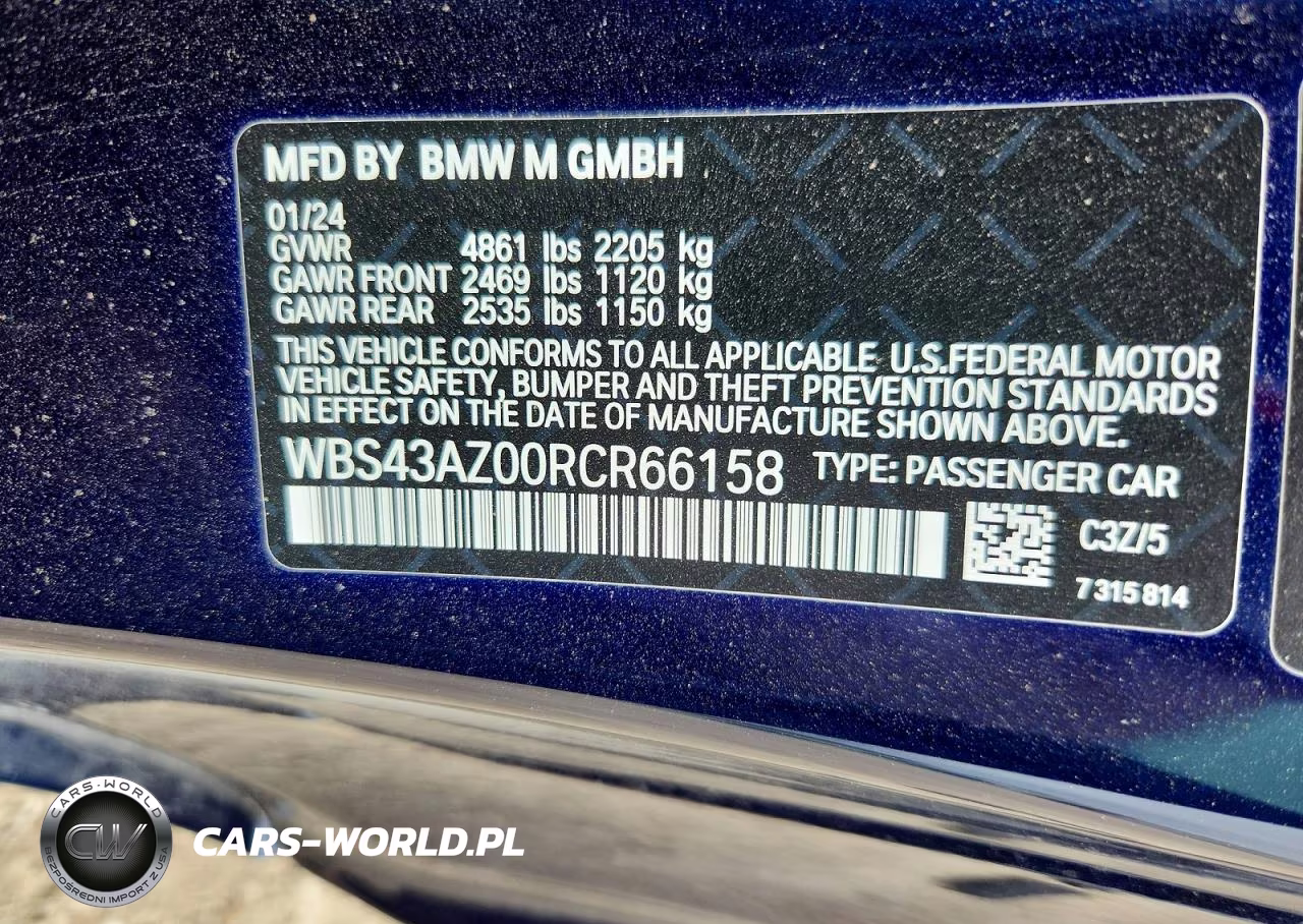 2024 BMW M4 Competition VIN:WBS43AZ00RCR66158 - 12