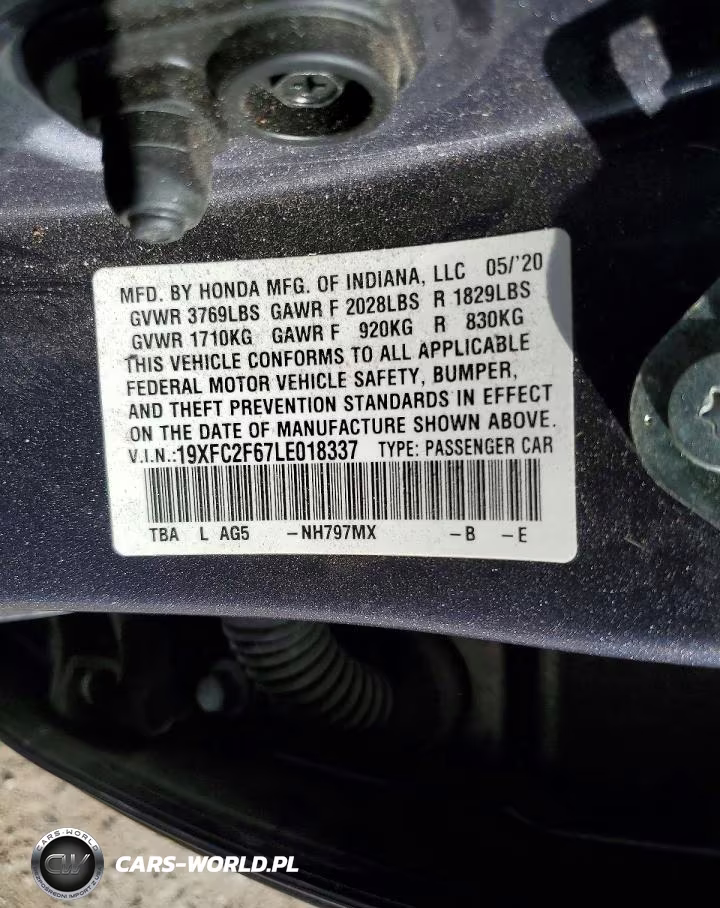 2020 Honda Civic Lx VIN:19XFC2F67LE018337 - 12