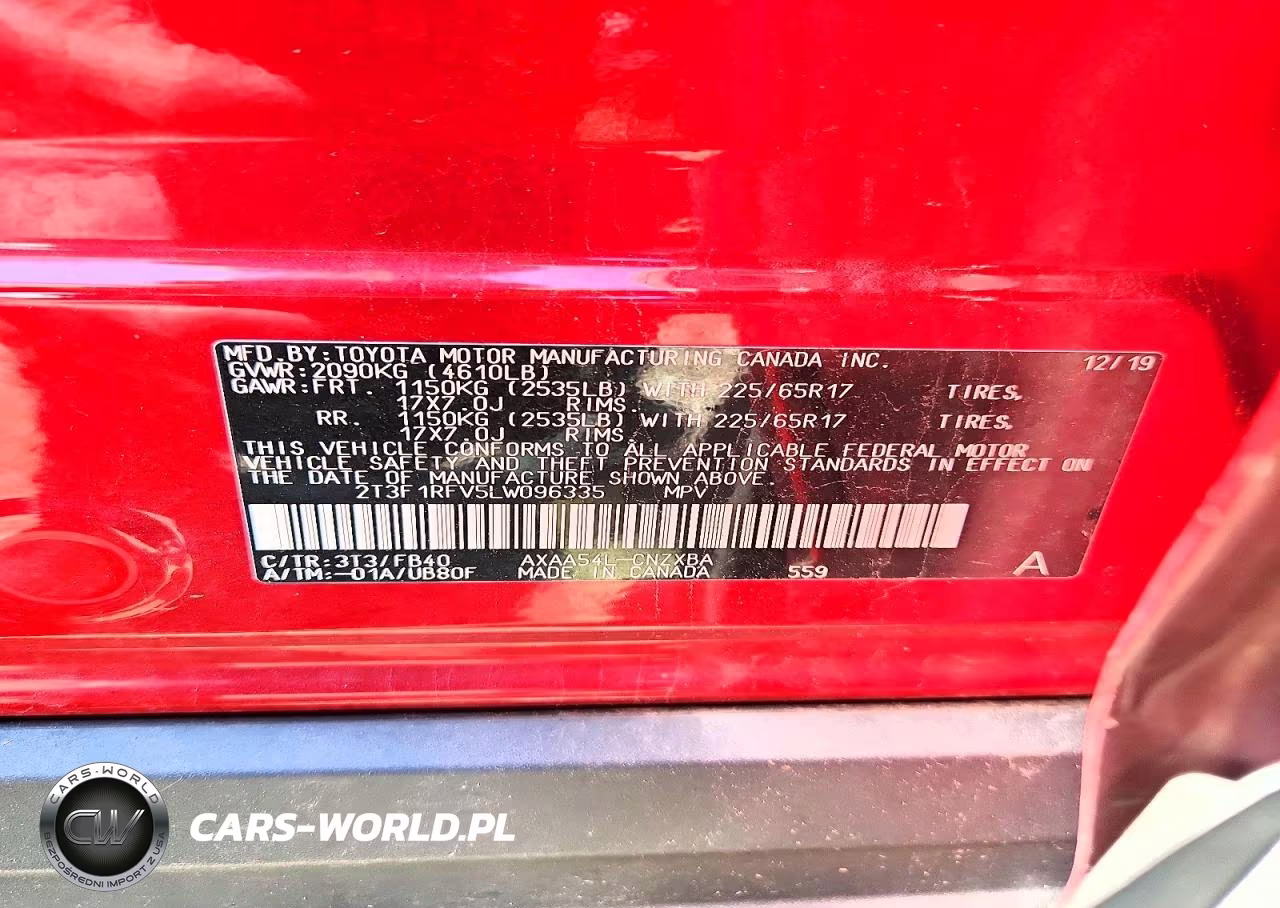 2020 Toyota Rav4 Le VIN:2T3F1RFV5LW096335 - 12
