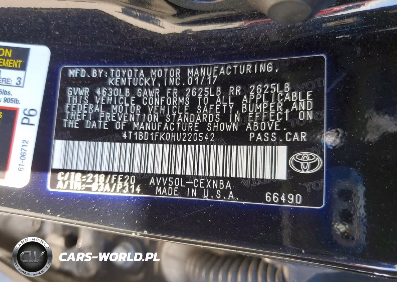 2017 Toyota Camry Hybrid Le VIN:4T1BD1FK0HU220542 - 12