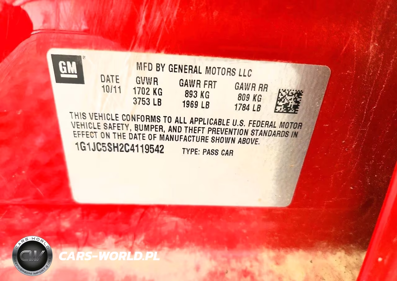 2012 Chevrolet Sonic VIN:1G1JC5SH2C4119542 - 12